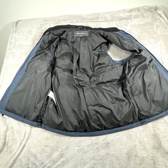 Eddie Bauer EB550 Down Vest Mens Size Large Navy Blue Quilted Puffer Full Zip - Picture 8 of 10
